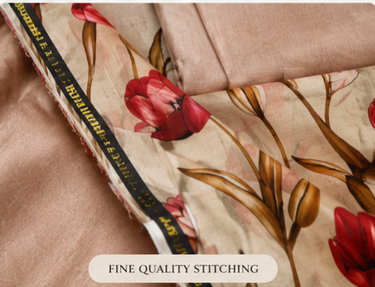 Premium Floral Printed Cotton 3-Piece Suit